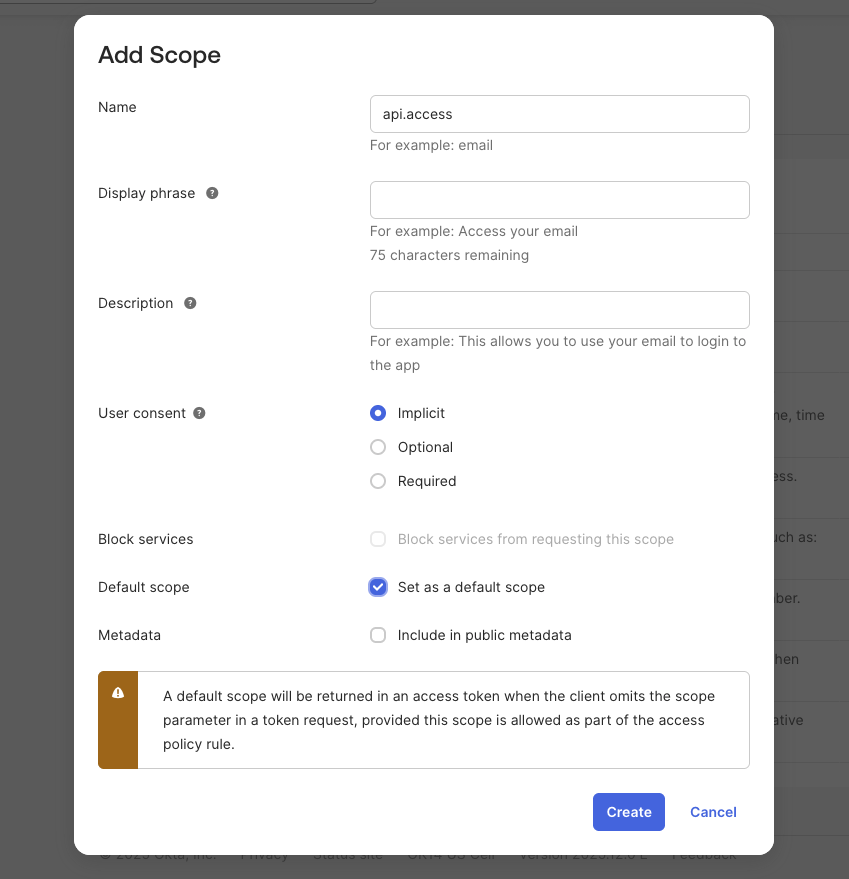 Okta Add Scope