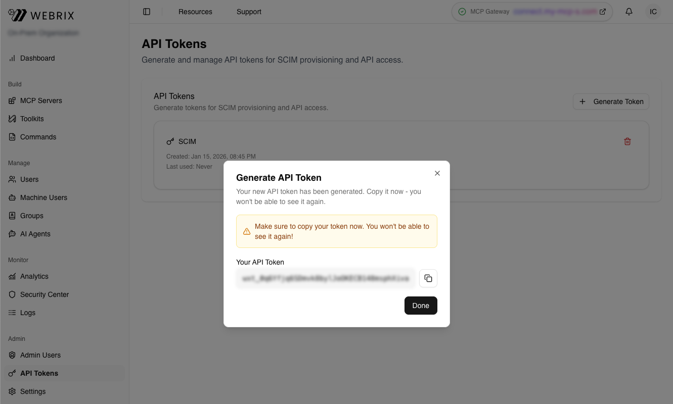 Generate API Token in Willow