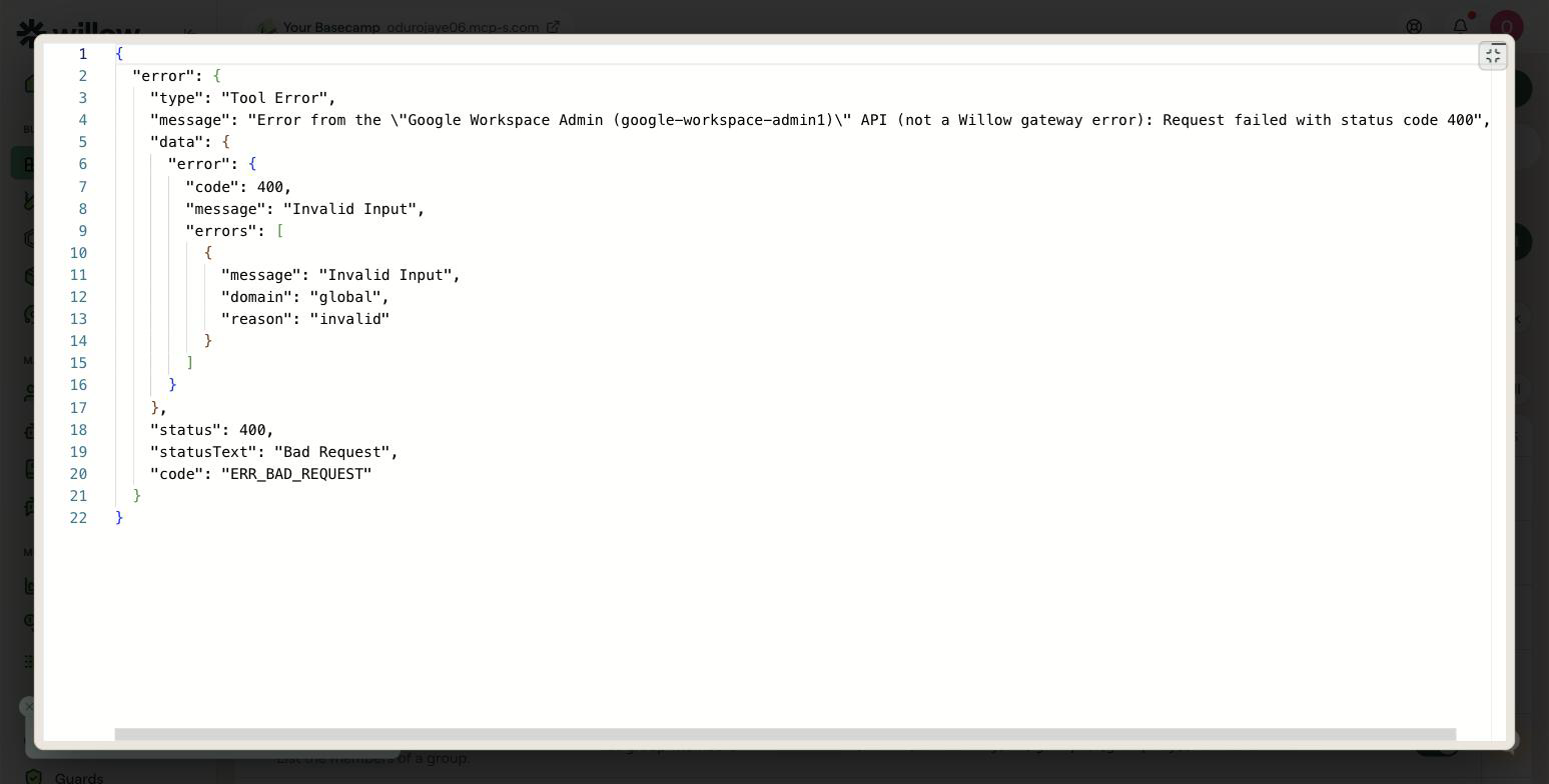 List Users test returning Google's 400 Invalid Input for an account outside a Workspace organization